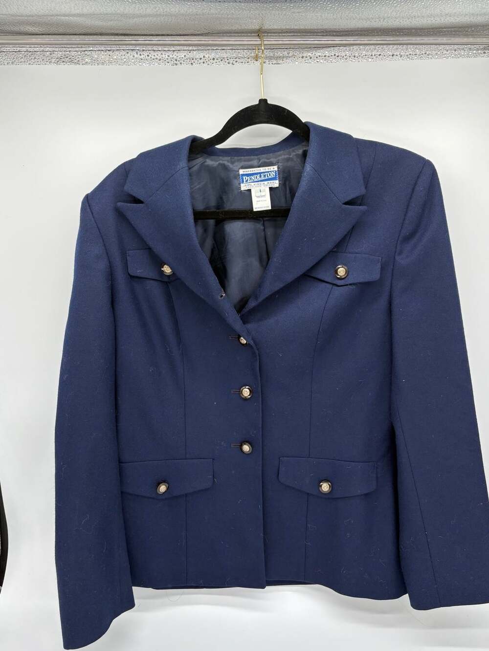Pendleton Vintage 100% Virgin Wool Navy Blue Blazer Sz 6